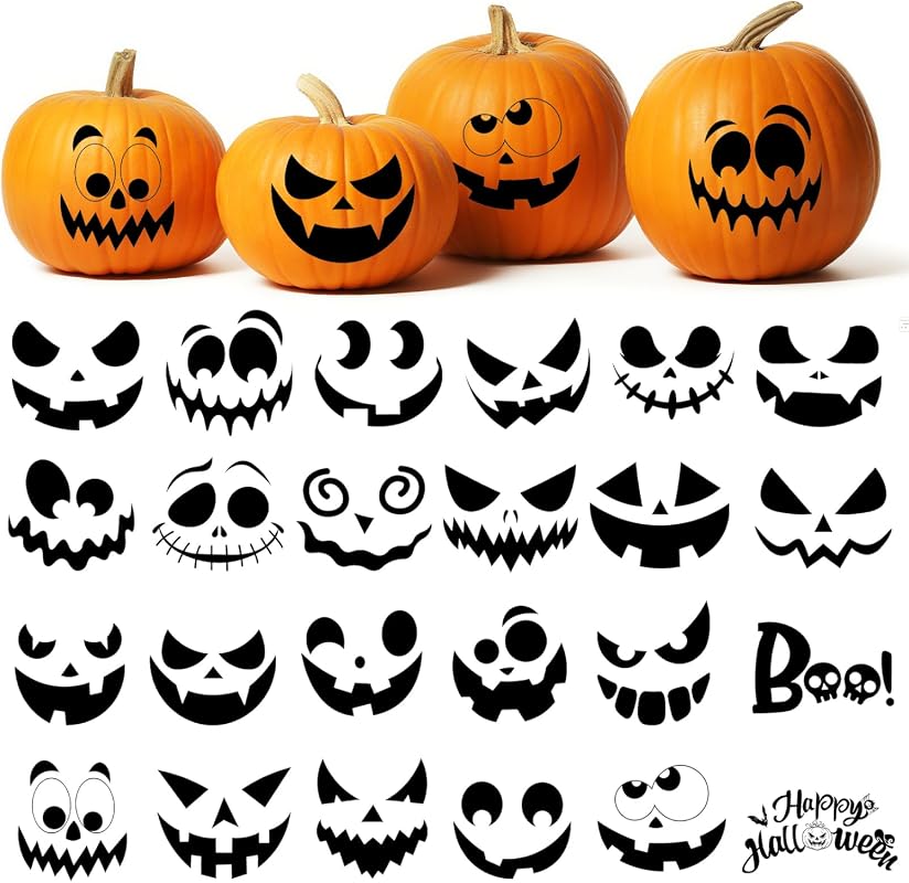 DERAYEE Pumpkin Decorating Stickers Kit