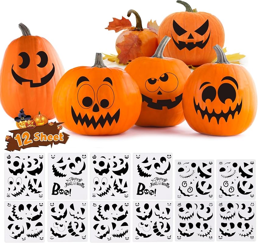 SULOLI Halloween Pumpkin Decorating Stickers