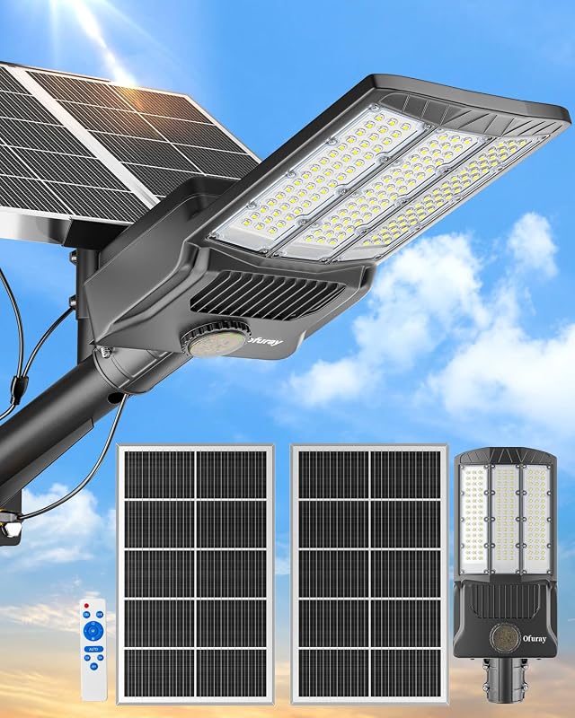 Ofuray Of-11000W Solar Street Lights Outdoor: 800000LM, 6500K, dusk-to