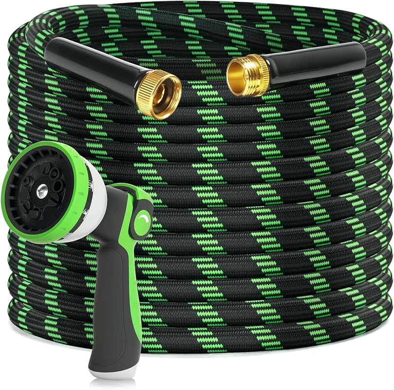 100ft Flexible Non-Expandable Garden Hose, Ultra Lightweight, Kink-Fre