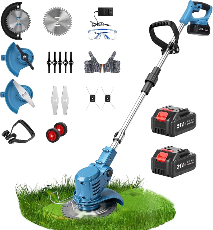 Weed Wacker 20000R Electric Weed Eater, 4-in-1 Brush Cutter with Wheel