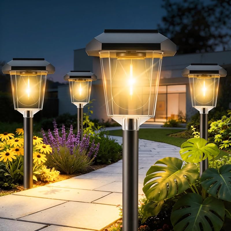 16Pack 16 Solar Pathway Lights – Warm White, Waterproof, Auto On/Off,