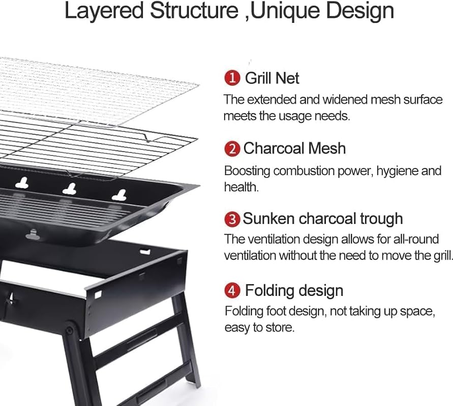 Foldable 17-Inch Charcoal Grill