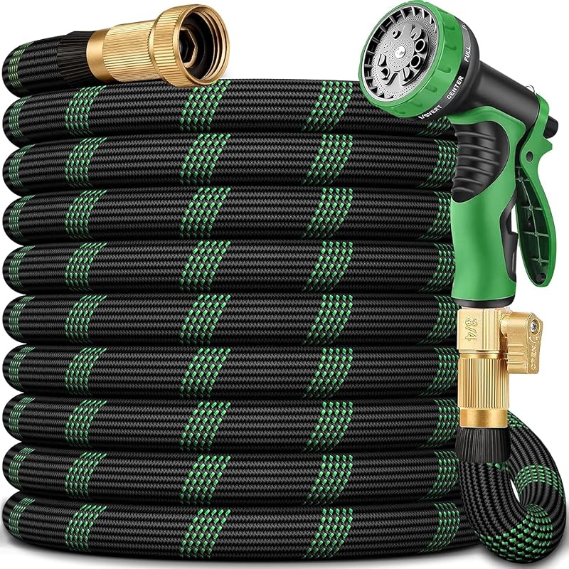 100 ft Non-Expanding Garden Hose, Ultra-Light & Flexible, Burst-Resist