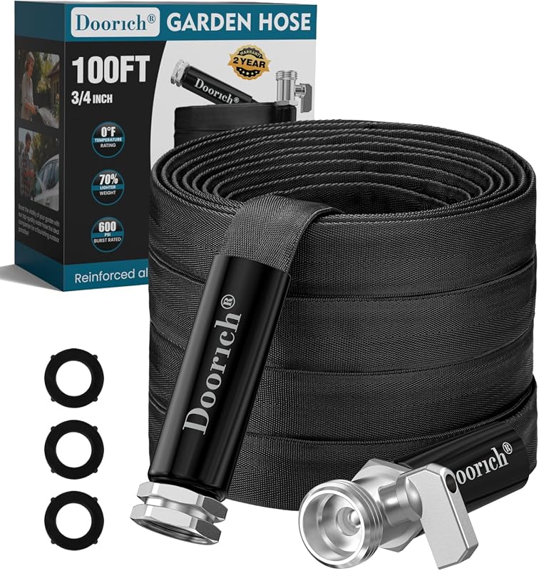 Lightweight Flexible Garden Hose, Kink-Free, TPU Drinking Water Safe, 