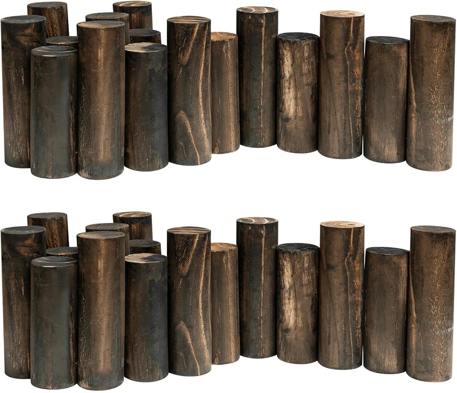 Natural Solid Wood Log Garden Edging 6.9in x 3ft Decorative Landscape 