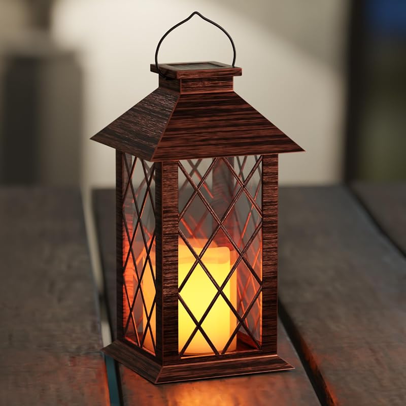 Bronze 13-Inch Solar Hanging Lantern