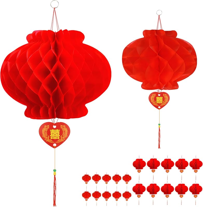 Red Paper Lantern Set