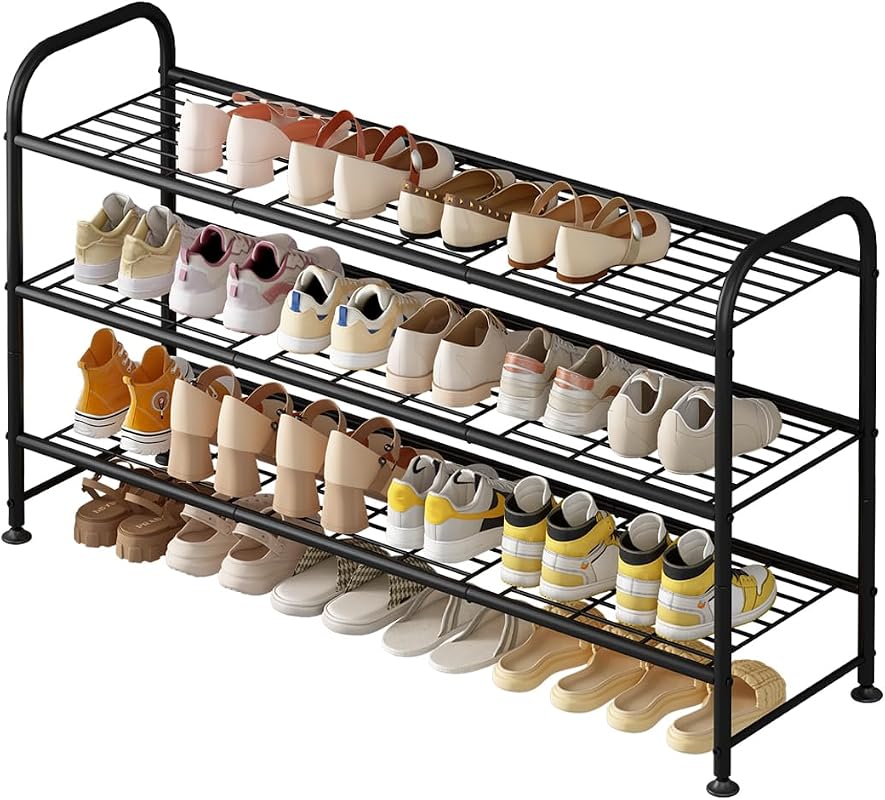 LINZINAR 3-Tier Metal Shoe Rack