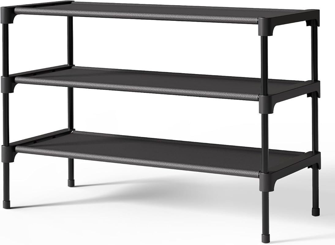 Kitsure 3-Tier Non-Woven Shoe Rack
