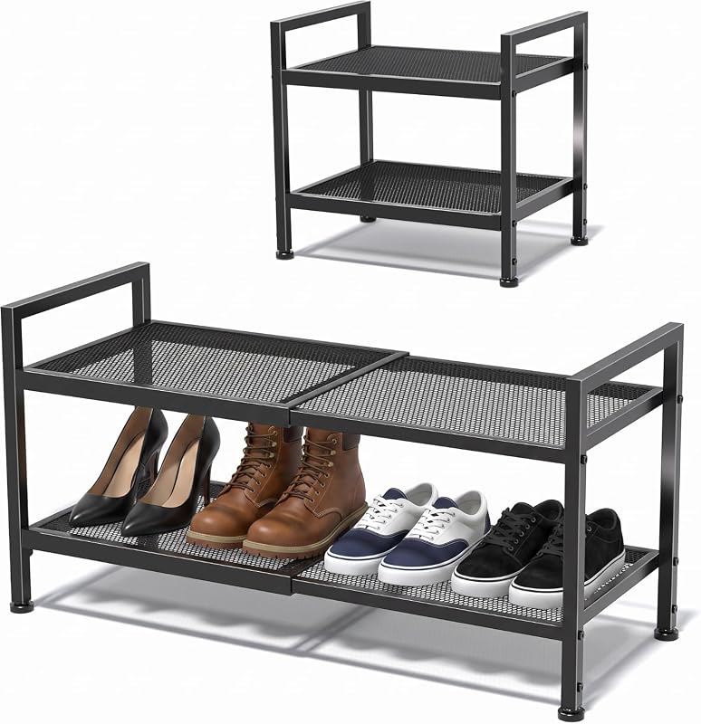 Expandable 2-Tier Shoe Rack