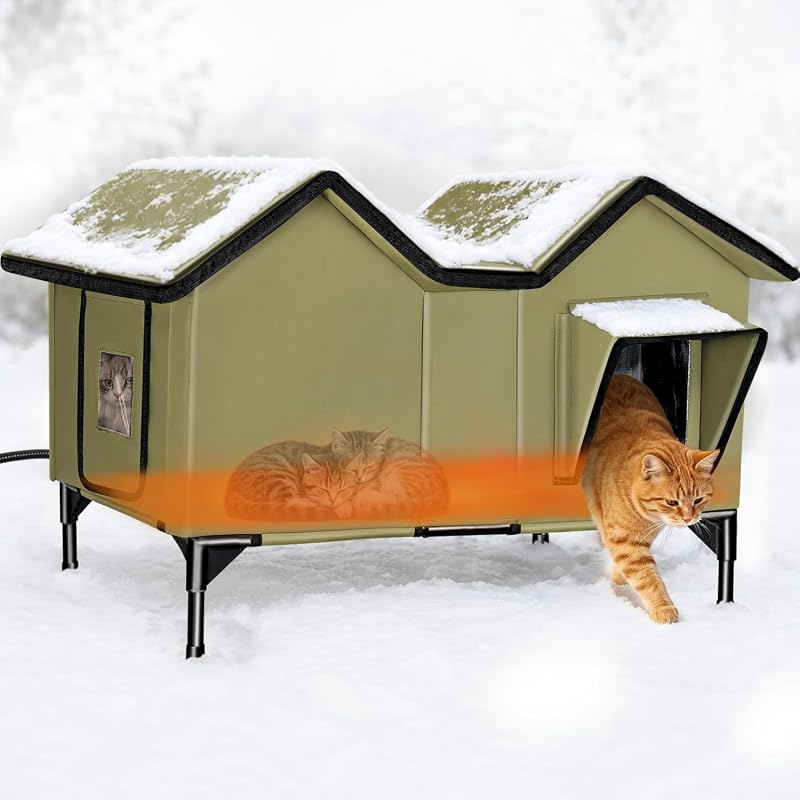 Weatherproof Large Heated Cat House