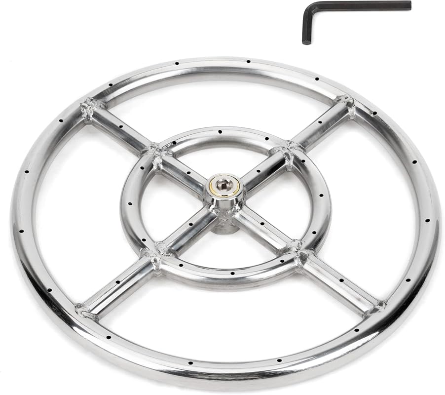 Stanbroil 12 Inch Round Fire Pit Burner Ring for Natural Gas and Propa