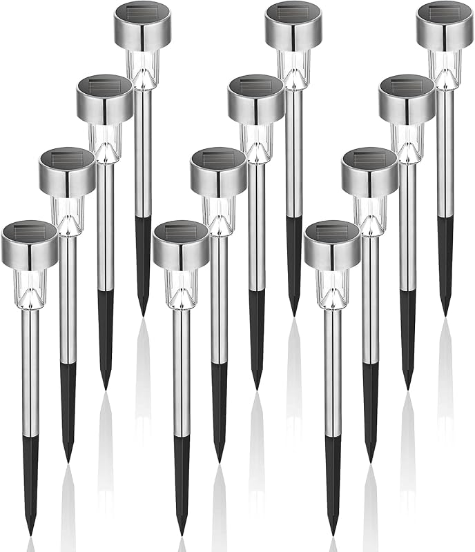 GIGALUMI 12 Pack Solar Garden Lights
