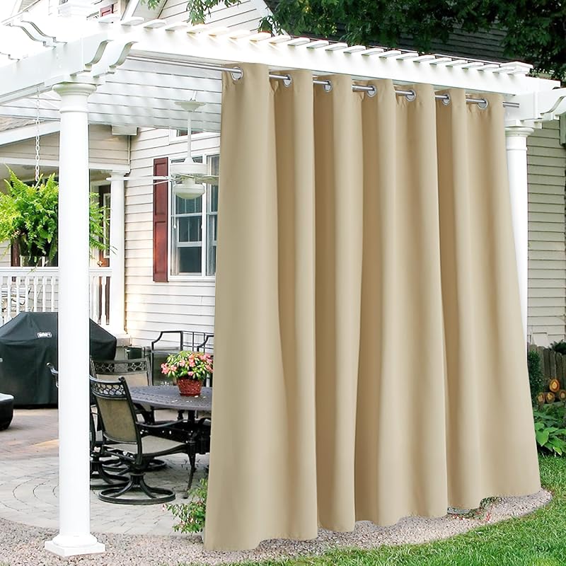 RYB HOME Extra Wide Outdoor Curtains for Patio, Waterproof Privacy Pan