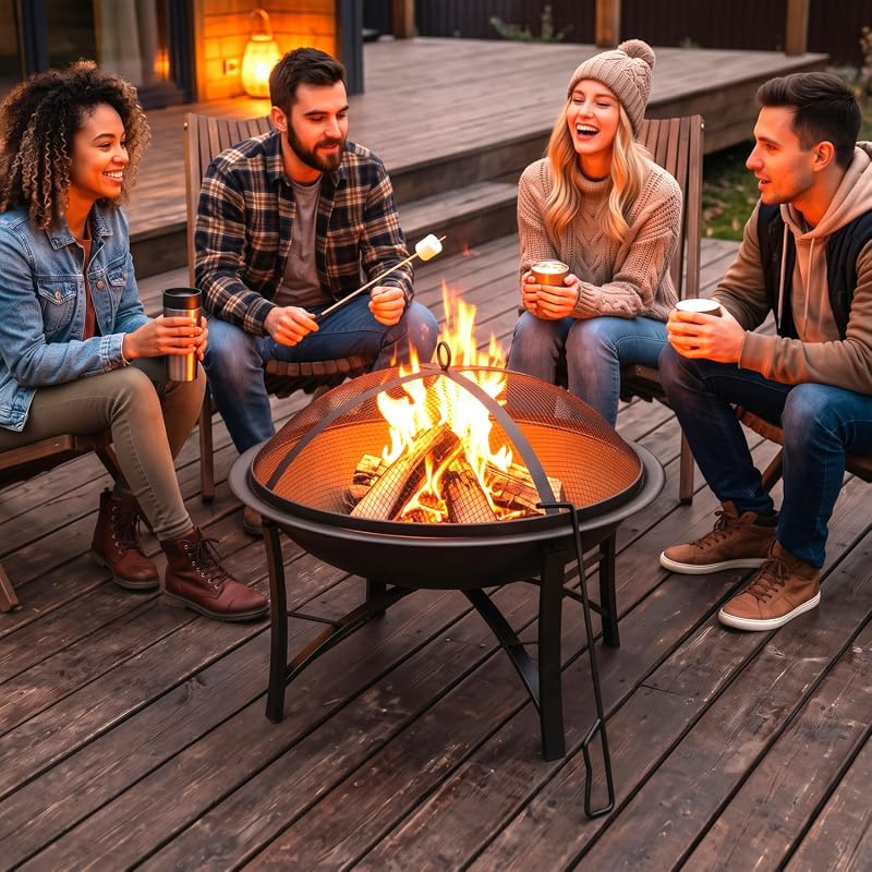 Fire Beauty 22-Inch Wood Burning Outdoor Fire Pit