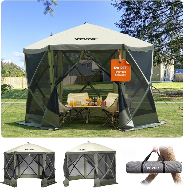 VEVOR 6-Sided Pop Up Gazebo