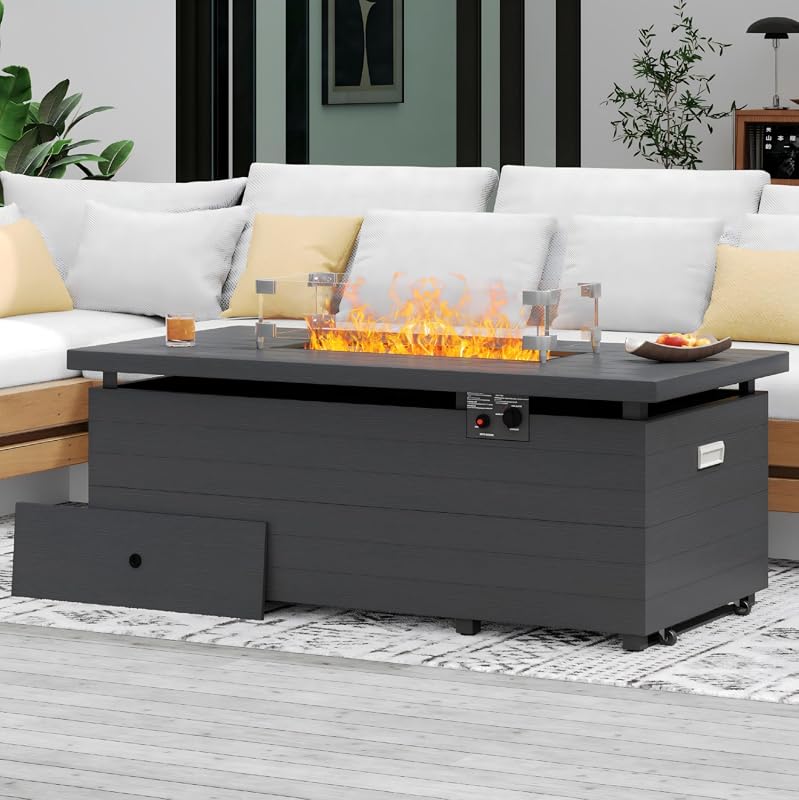 Sundale Outdoor 51-Inch Rectangle Propane Fire Pit