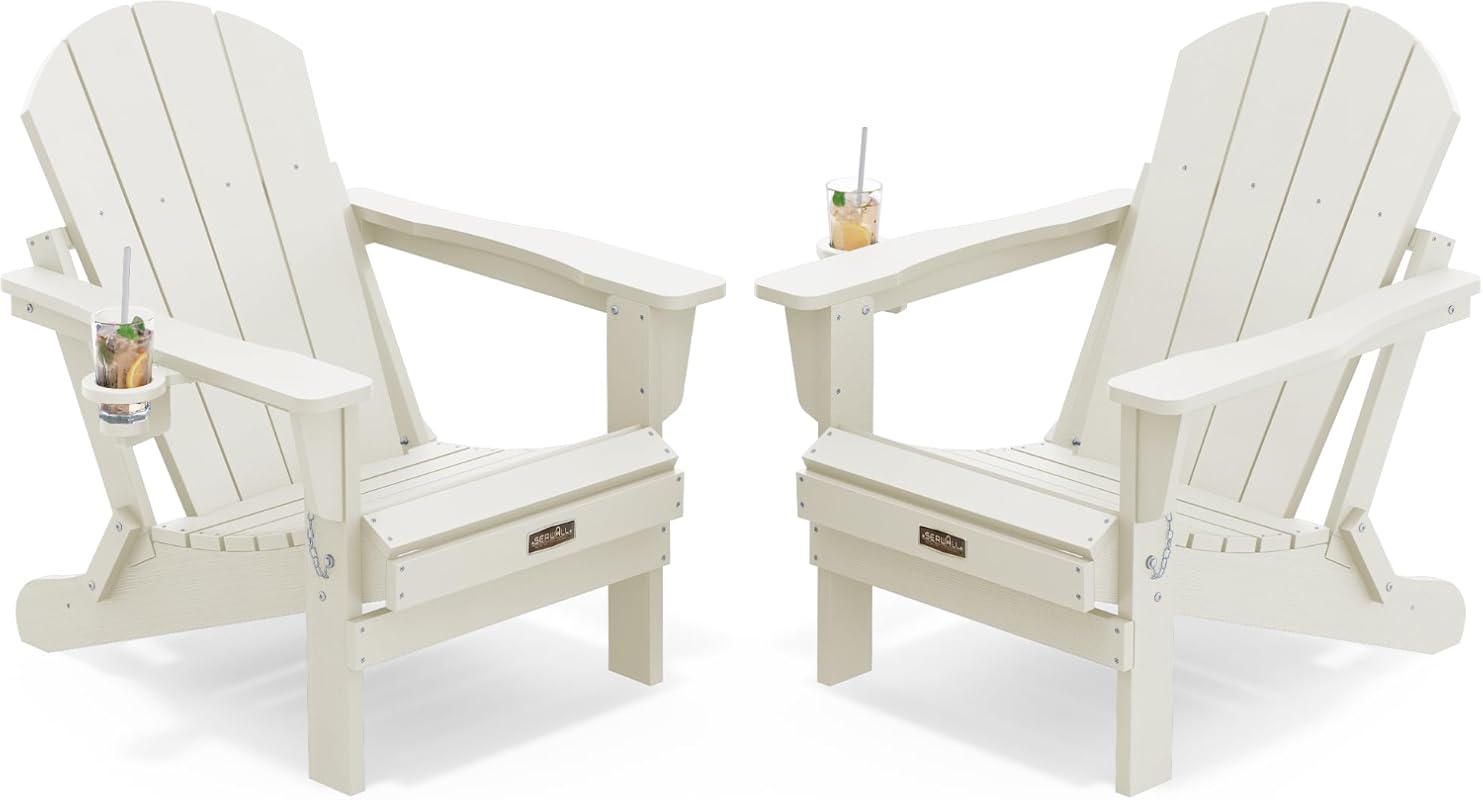 SERWALL Folding Adirondack Chair Set